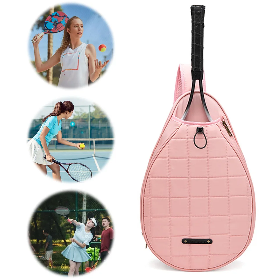 Jeden ramenný tenisový taška Vodotesná badmintonová raketa vrecko Pickleball Faldles Sling Bag Tennis Aždia