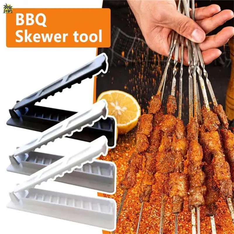 Jeden riadok výrobcu kebabu BBQ Mäsový špíz Kebab Press Maker Opätovný použiteľný plastový grilovanie špicagov výrobca kebab prípravok BBQ