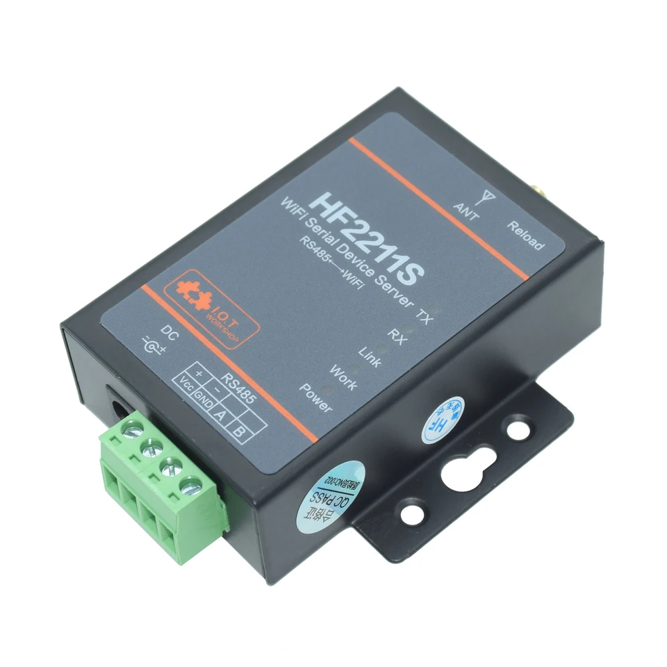 Jeden sériový port RS485 do WiFi Server IOT Server HF2211S Support TCP/UDP/TElnet/MODBUS TCP Protokol