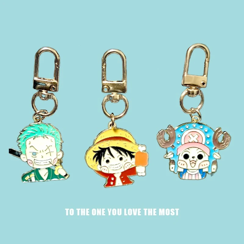 Jedna kusová karikatúra Keychain Zoro Cap Luffy Anime Action Figure sanji batoh Key zdobia deti narodeniny darčeky vianočný darček