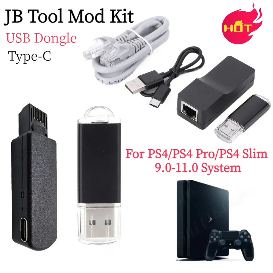 Jedno kľúč JB TOOL MOD SID USB DONGLE S KITY SPEATY TYPY TYPY C SPITUJE TYPY C SPOLOČNOSTI PS4/PS4 PRO/PS4 SLIM FW 9.0 11.0