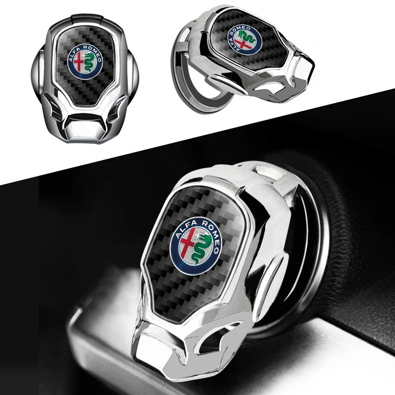 Jedno kľúčový štartovací kryt automobilový motor Štart-stop gombíka Cover Cover Decorácie pre Alfa Romeo Giulia Giulietta Stelvio Mito Tonale 147