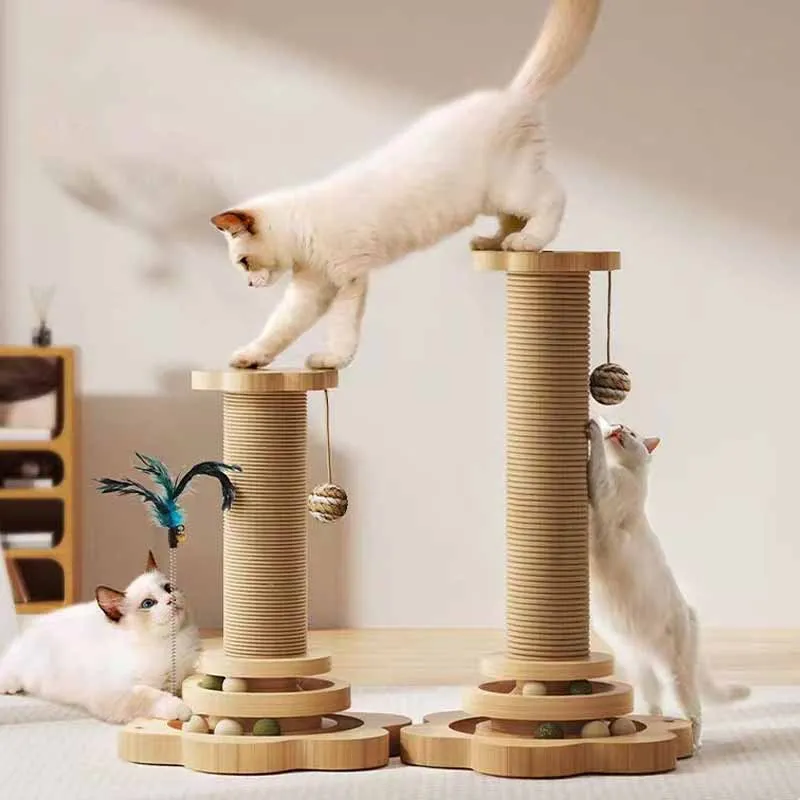 Jednodielne mačička Sisal Scraping Board Cat Hračky Masívne drevo Cat Cating Rám odolný