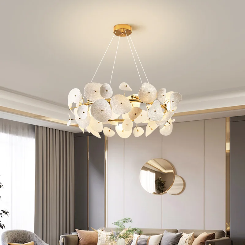 Jednoduchá moderná nordická reštaurácia luster módne umenia kreatívne Lotus Leaf Lighting Domáca spálňa obývacia izba lampy