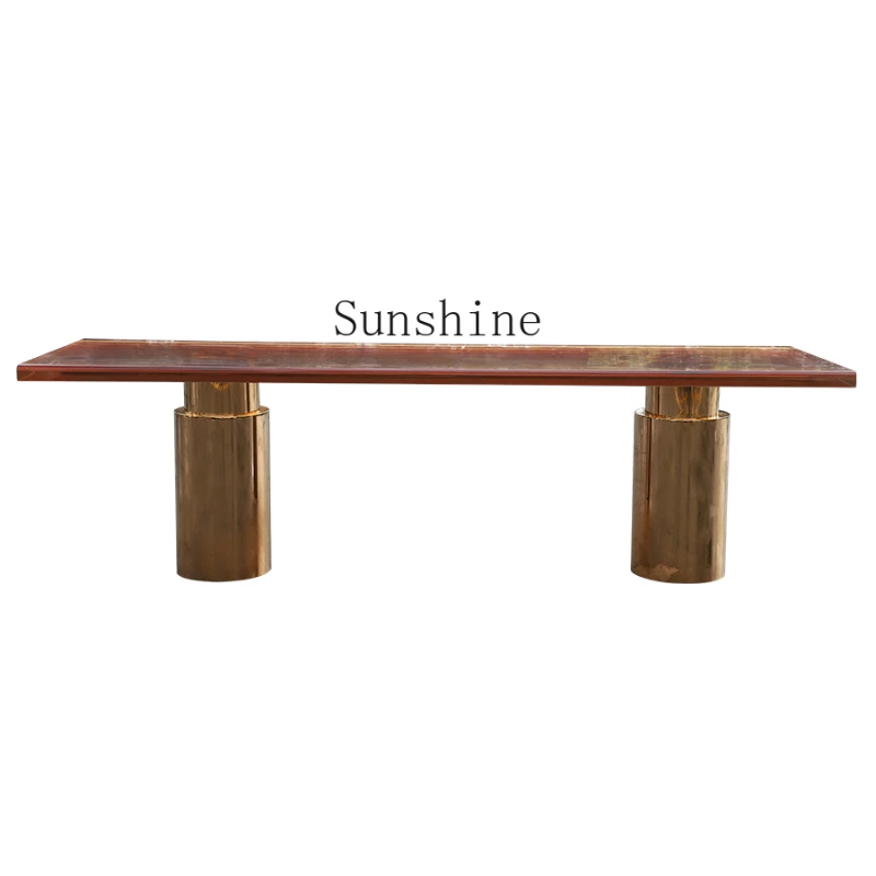 Jednoduchá obývacia izba Solid Wood Book Conference Table Svetlo Luxusný obdĺžnikový jedálen