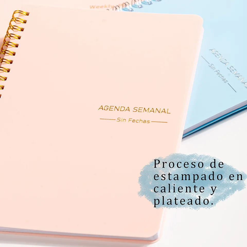 Jednoduchý A5 Denný plán anglický španielsky dvojjazyčný cievku kniha My Account Planner Planner Journal Notebooks Office Accessories
