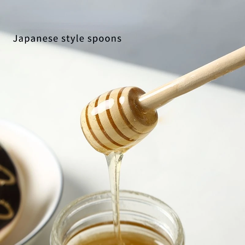 Jednoduchý drevený med, ktorý za miešanie tyčinky bez vosku bez vosku, japonský domov Honey Miešľová tyčinka