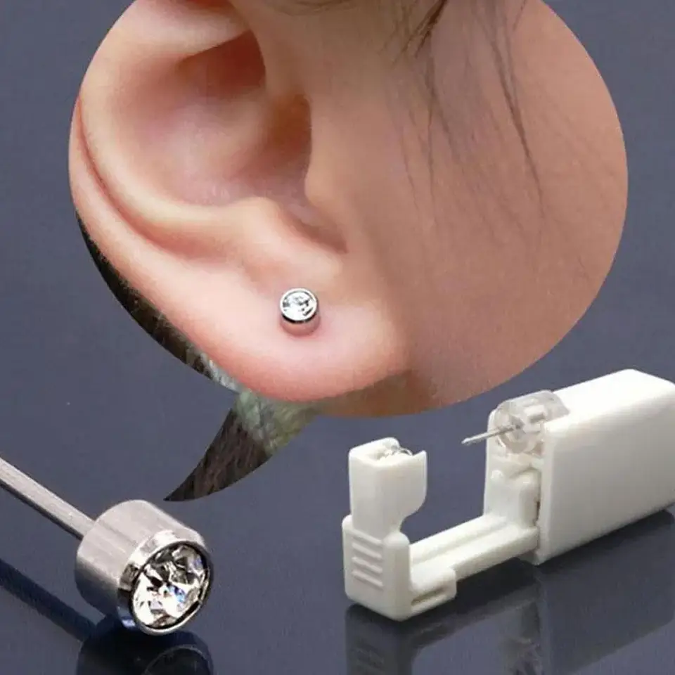 Jednorazové uši piercing nástroj sterilné ucho Piercing jednotka pištoľ pištoľ bolesti na nechty piercer súpravy piercing ucho ucho bez chrupavky A6R7