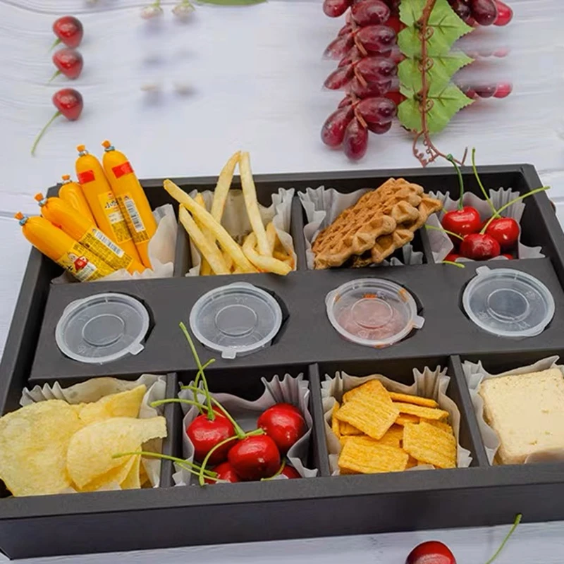 Jednorazový obedový box koláč dezert papier s vekom piknik jarný výlet ovocné balenie náradia Mnoho mriežkovej veľkej kapacity