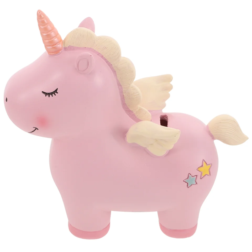 Jednorožec drobky Piggy Bank Banks Banks Moon Syntetická živica pre dievčatá Coin Child