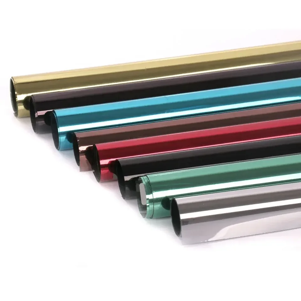 Jednosmerné zrkadlo Reflexné okno Film zafarbené vinylové sklo Self Adhesive Film Tepelné izolácie Slnečné okno Tint súkromie pre dom