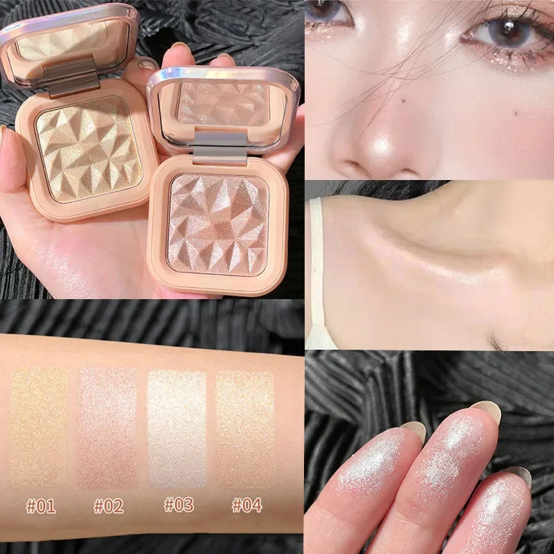 Jednostranná diamantová zvýrazňovacia krém Dlhodobý trblietavý kontúr rozjasni make -up trblietavej palety Palet
