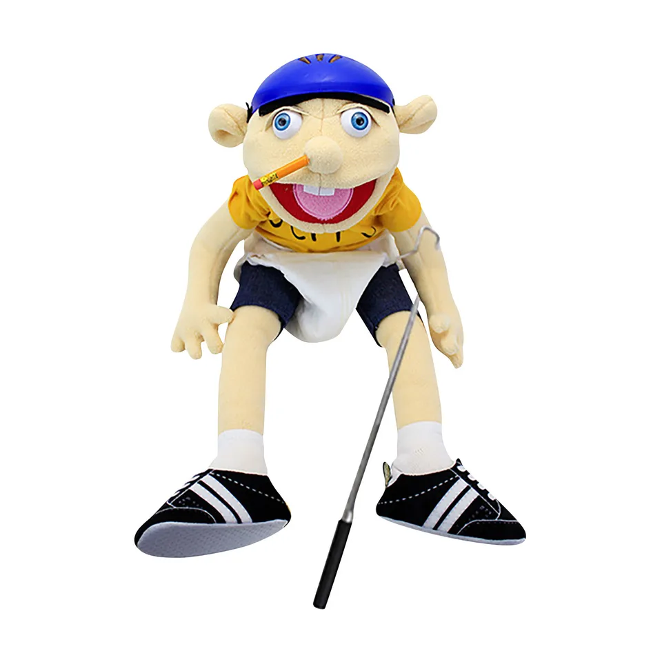 Jeffy Hand Puppet Prank Funny Playhouse Plush Hračky Soft Cartoon Finger Puppet Toy Talk Show Party Ress Dolls Detský darček Brithday Darček