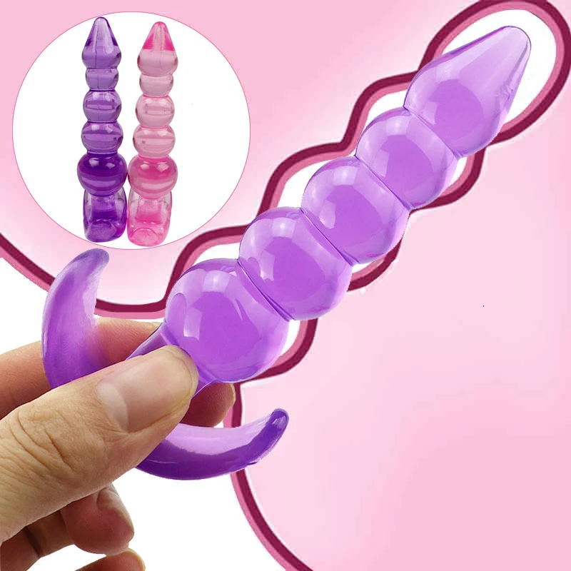 Jelly Anal Butt Plug Beads Dildo Žiadne vibrátorové sexuálne hračky pre ženy Men páry Buttplug Dospelá ženská masturbátor prostata masáž