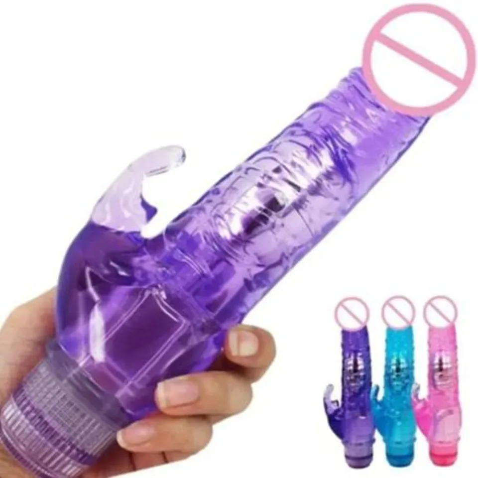 Jelly Crystal Dildo Vibrator Multispeed králičie vibrátory penis ženská masturbácia G Spot klitoris stimulátor sexuálne hračky pre ženy