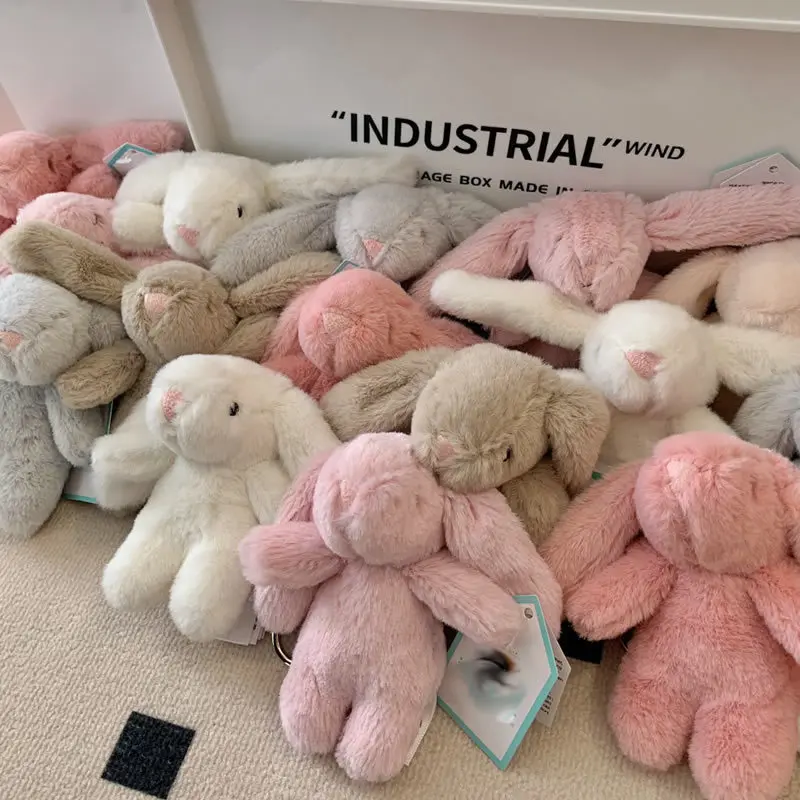 Jellycat Shy Bonnie Rabbit Big Ears plyšové kľúče sladké a roztomilé liečivé série malá králičia bábika prívesok Darček