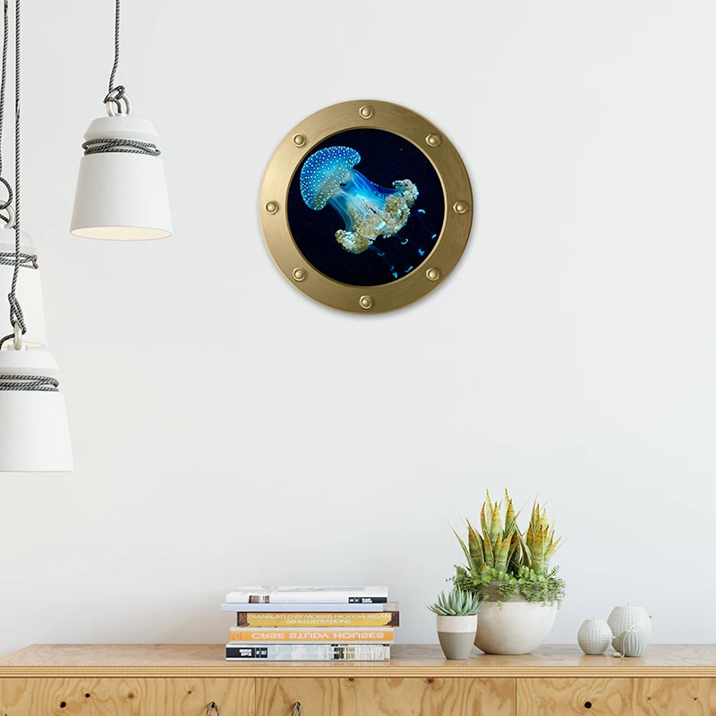 Jellyfish Sealife ponorky na stenu pre detské izby PVC nástenná maľba DIY 3D domáce dekoratívne okenné nálepka Chladnička Kúpeľňa