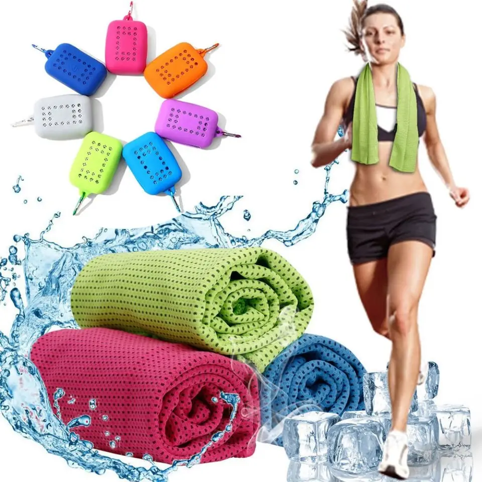 Jemná rýchla suchá fitness Cool uterák priedušný silikagél Šport rýchle suchý chladný uterák Mikrovlákno Mini rýchle sušenie uterák športy