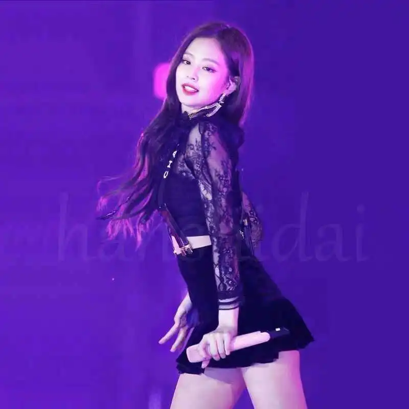 Jennie outfit čierny jazz tanečný pódium Gogo Dancer kostým KPOP Rave Clothes Festival Festival oblečenie Idol Tops sukňové opasky podprsenka