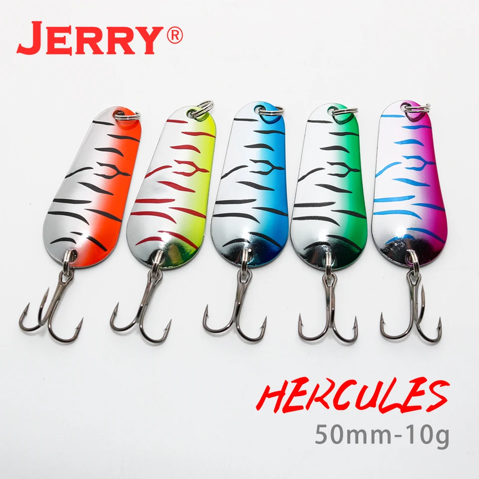 Jerry Fishing Spoon Kit 10g 6.5g Žiariace UV farby sortiment sortiment pstruh Pstruh Pike Zander Salmon