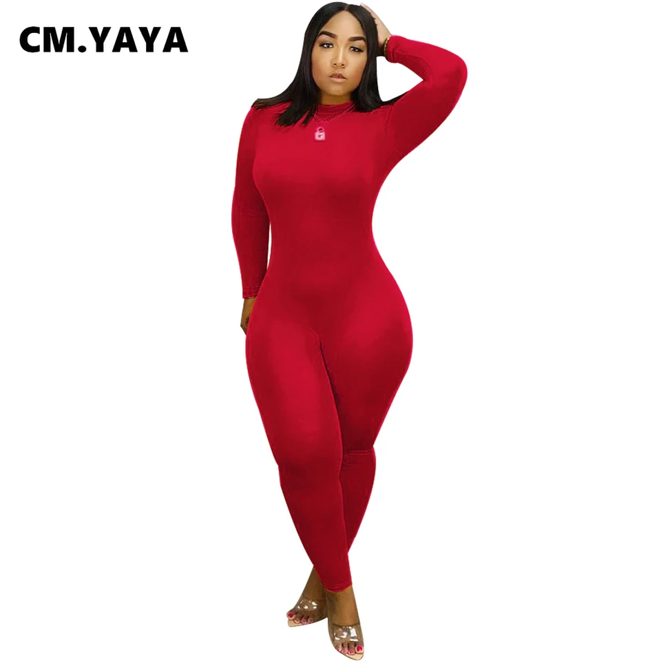 Jesenná jeseň zimná zimná dámska kombinézy elastické rolák plné rukávy Sexy Rompers Night Club Party Outfits One Piece Casual GlZ066