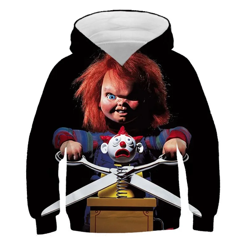 Jesenná nevesta Chucky Movie Pattern 3D tlačená kapucňa Horor Horor Personalizovaná módna mikina mikinu pre mužov a žien