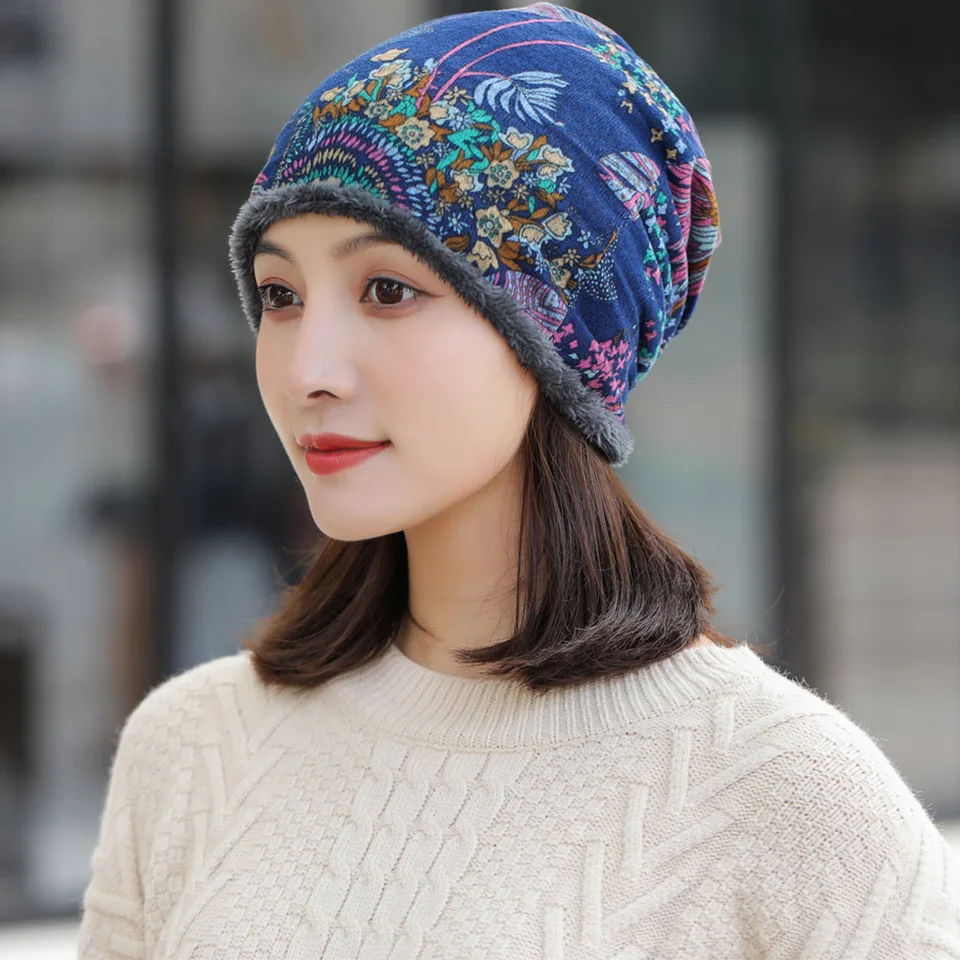 Jesenná zimná čiapka Mäkké teplejšie multifunkčné krk teplé podradie klobúky Beanie Velvet Bonnet Dámske klobúk