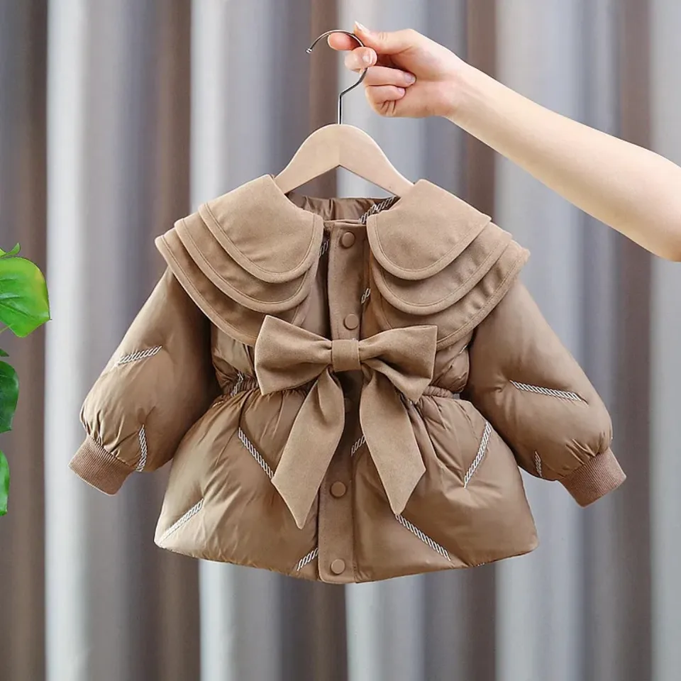 Jesenné a zimné dievčatá Coat Cotton Nové detské móda Kórejské vydanie Hrubá bavlna JJacket Baby Cotton Coat
