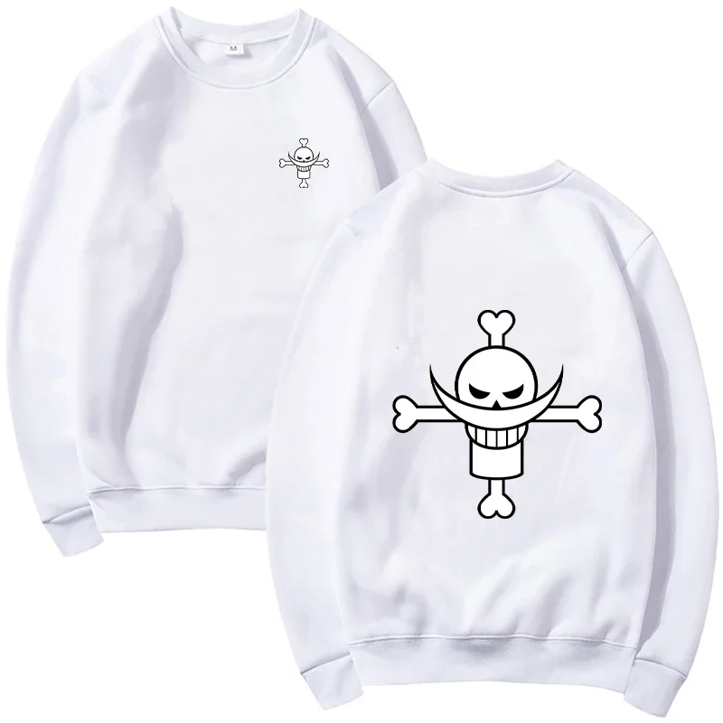 Jesenné a zimné fleece okrúhle krk anime tlačené biele brada Mikina anime Pánske a dámske pádové a zimné oblečenie
