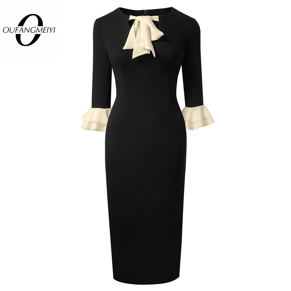 Jesenné dámske módne farebné šaty Šaty koktail elegantné elegantné plášť Slim Dress EB800