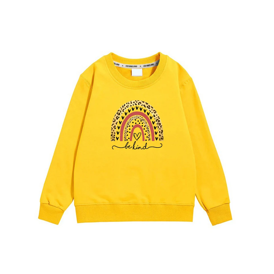 Jesenný tenký štýl Kids s dlhým rukávom Mikina Outstry Outsits Outfits Girl Leopard Rainbow Streetwear Children Spring Sweatsuits