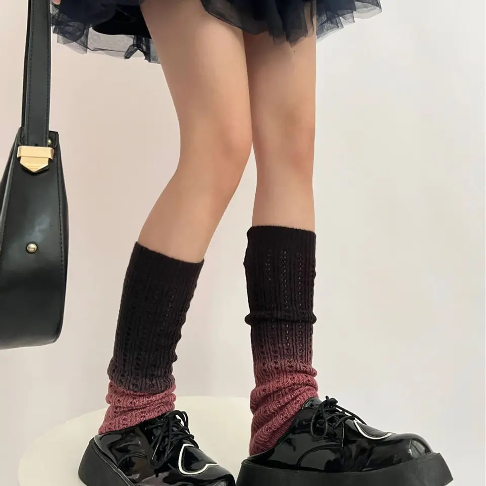 Jeseň a zima Y2K Hollow Gradient Warm Feet Boots ponožky Ženy Balletcore Nosenie príslušenstva neccessory 2023 móda 1pair