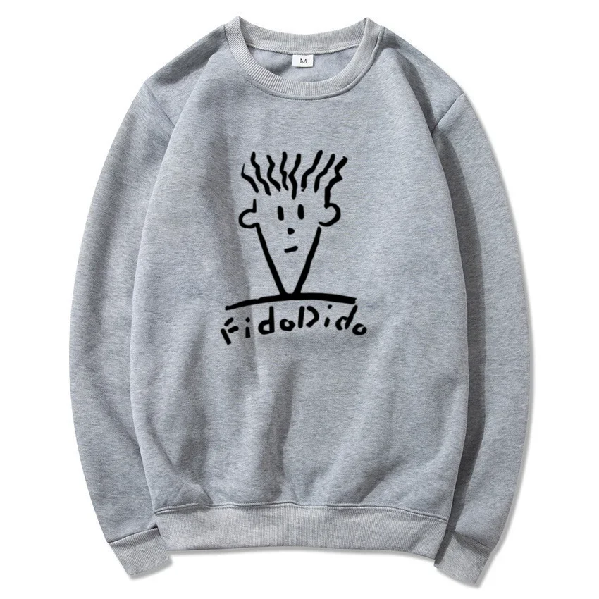 Jeseň a zimná neformálna módna módna mikina krku pre mužov Mikiny Fido Dido Populárny nápoj Vytlačené odevy na streetwear