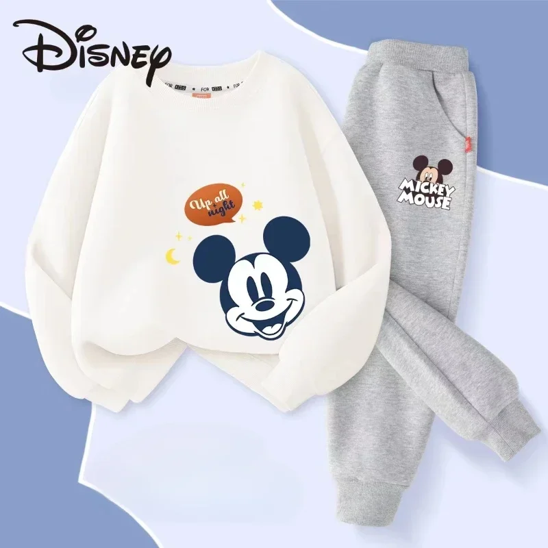 Jeseň dievčatka Chlapče Set Deti Disney Mickey Tlač mikiny Top a nohavice spodný dvojdielny oblek stopky