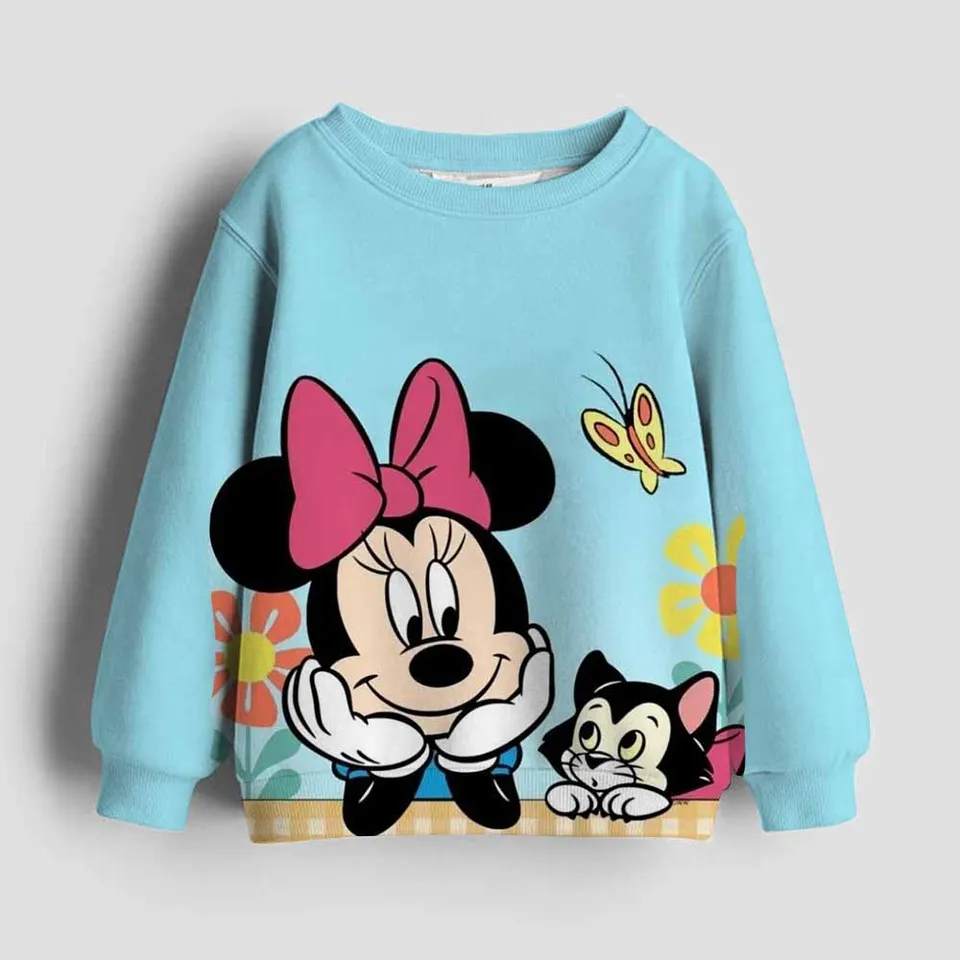 Jeseň Dievčatá oblečenie Disney Mickey Mouse Swater Top Kid Girl Cartoon Pullover Deti s dlhým rukávom Mikiny dievčat