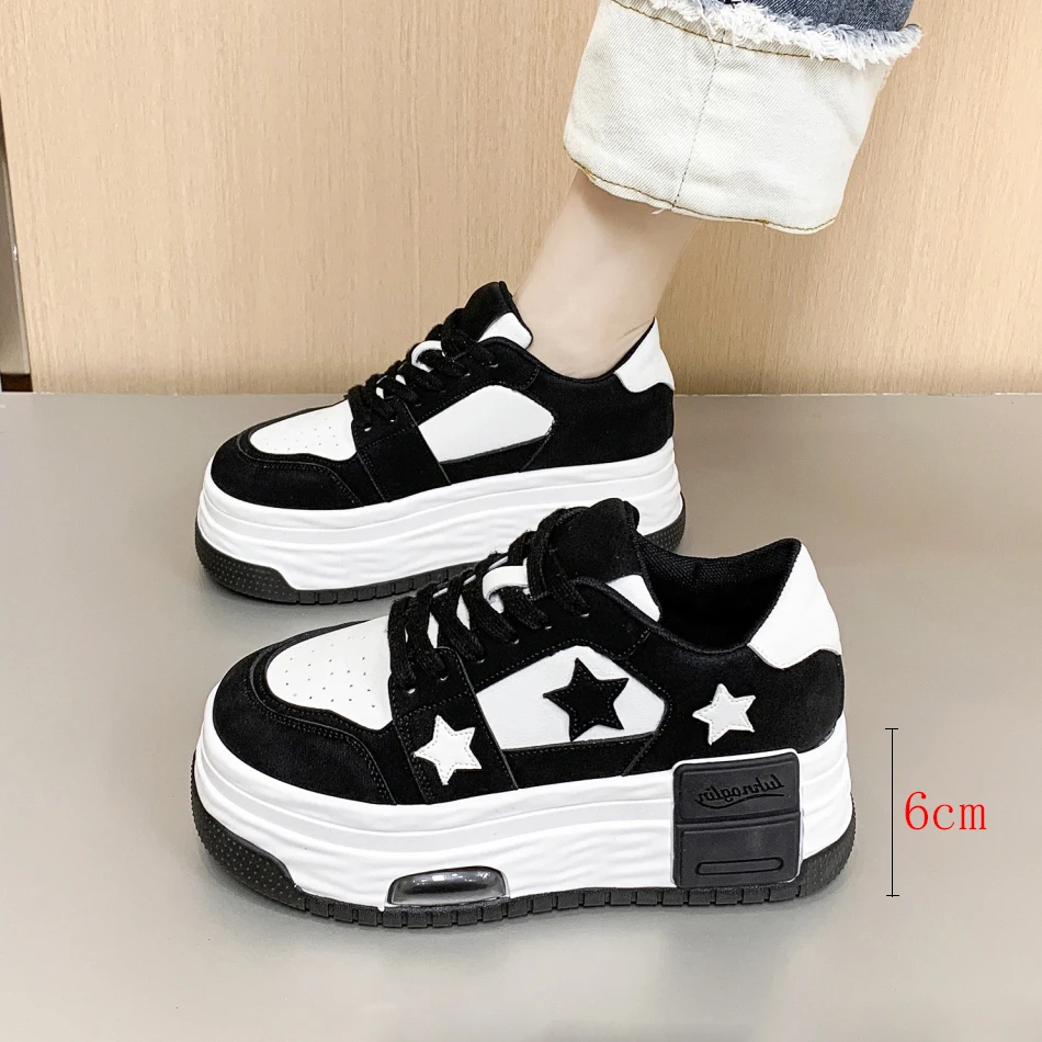 Jeseň Dámske príležitostné platformy Sneakers Stars Skateboard Trainers Beží