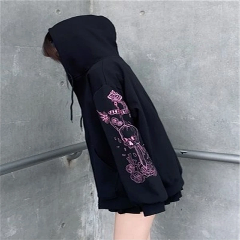 Jeseň New Fashion Streetwear Gothic Tlated Zipper Hoodie Y2K retro hip hop nadrozmerná mikina Muži ženy punk harajuku bunda