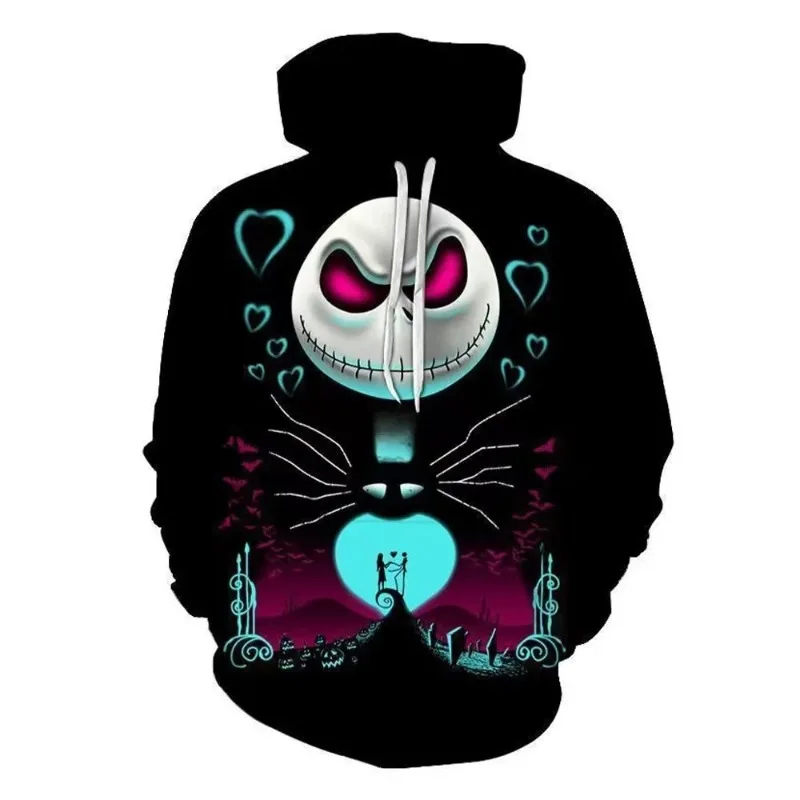 Jeseň Nová Halloween Hoodie Nightmare pred Vianocami 3D tlačená mikina a dámska módna módna mikina