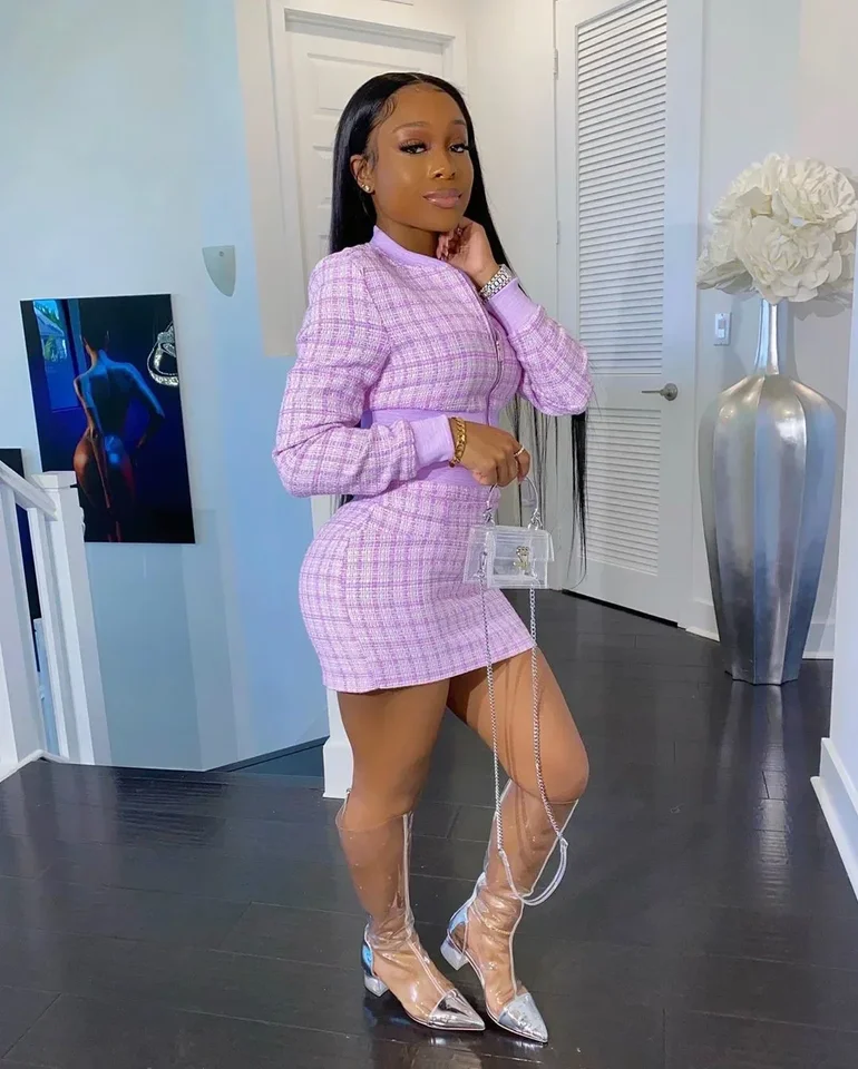 Jeseň Nový trend módny dizajn zmysel Plaid Plaid Dámska farebná patchwork sukňa Set Ladies Elegantné sledovacie súpravy