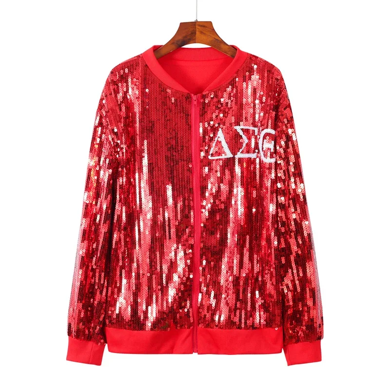 Jeseň Nový vysoko kvalitný dlhý rukáv Letter Cast Streetwear Loose Cezowear Jackets Fližby hip hop zipsové dámske kabáty