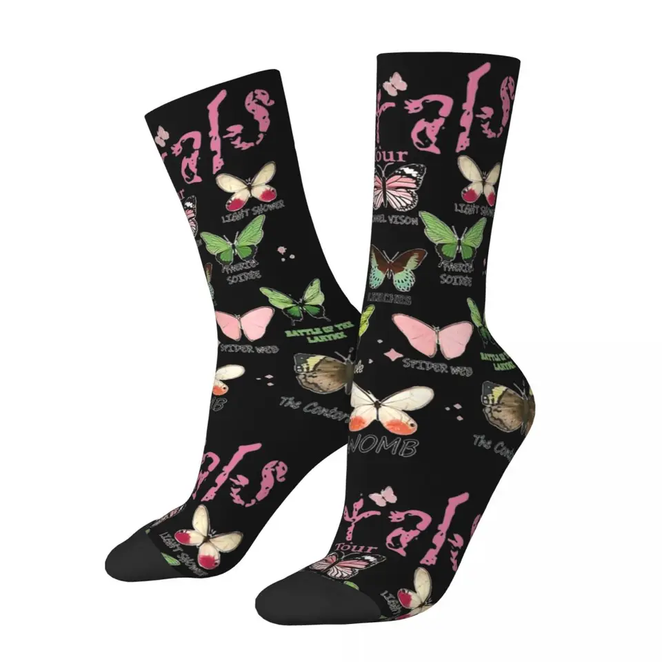 Jeseň Winter Fashion Women Men Tour Butterflies Plné albumy ponožky Melanie Martinez potia poháňanie skateboardu ponožky
