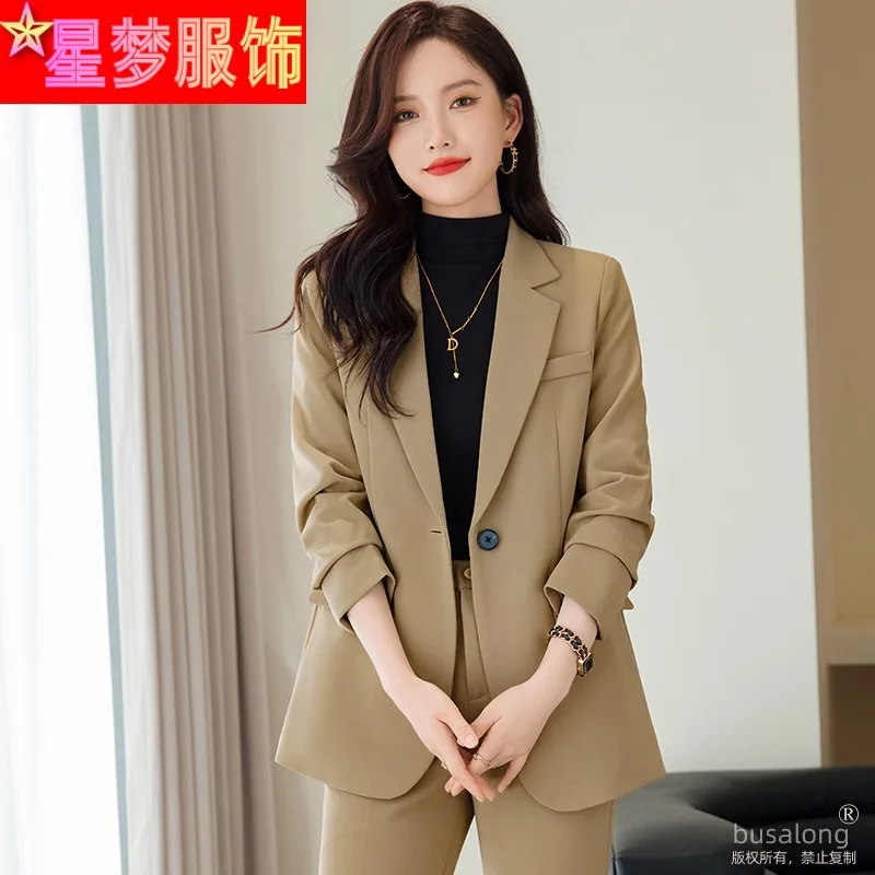 Jeseň zima s dlhým rukávom Profesionálny oblek set elegantný módny formálny obchodný manažér Blazer Workwear pre ženy