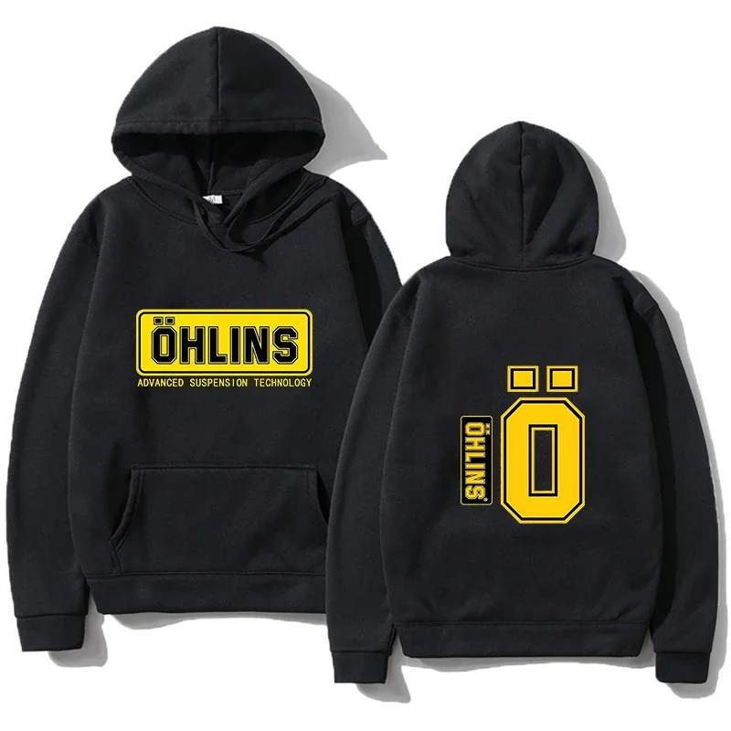 Jeseň zima v odpružení automobilu Motocykel športové preteky Ohlins Shock Hoodies s dlhým rukávom Termálna mikina dám