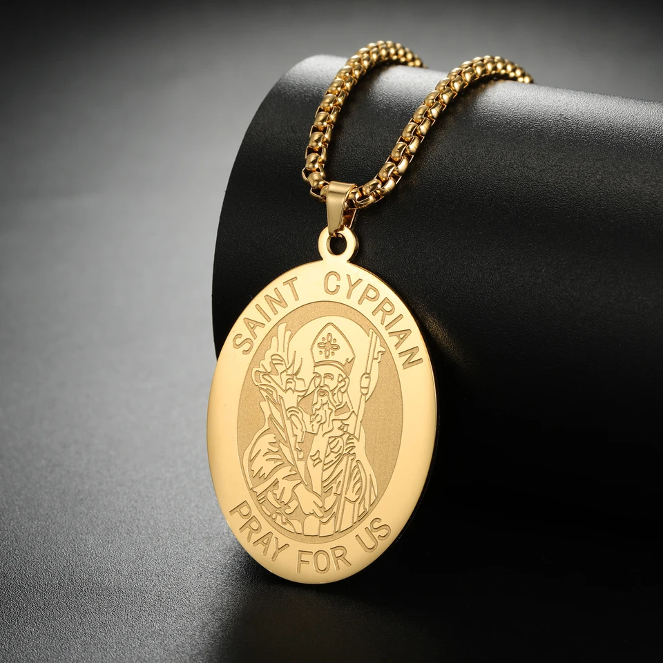Jeshayuan Archanjel Saint Cyperský modlitba za nás prívesok Náhrdelník pre mužov z nehrdzavejúcej ocele Choker náboženský amuletný šperk darček