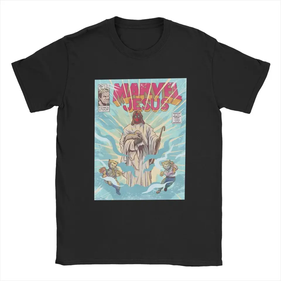 Ježiš Deadpool Funny pánske tričká Úžasné karikatúry Humor Tees krátke rukávy okrúhly golier Trič