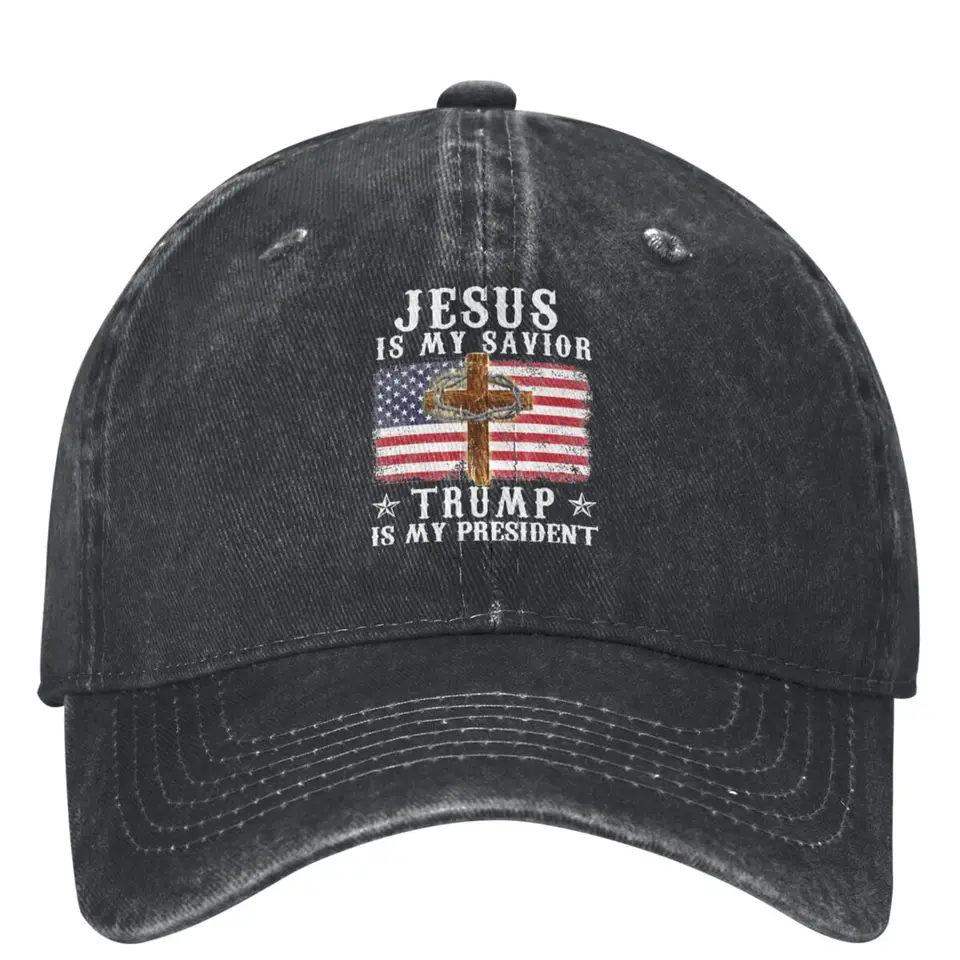 Ježiš je môj Spasiteľ Trump je môj prezident denim baseball cap americkej vlajky vedúca hippie trucker klobúk klobúk Summer muži cool capback čiapka