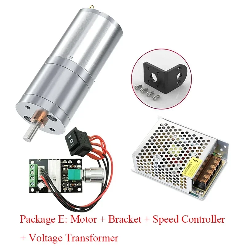 JGA25-370 DC 12V 24V 12RPM-1360RPM Redukčný prevodový motor