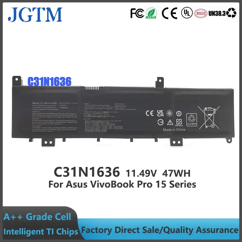 JGTM C31N1636 Výmena batérie laptop pre ASUS VivOBook Pro 15 N580V N580VD N580VN N580GD NX580V NX580VD NX580GD X580V X580VD