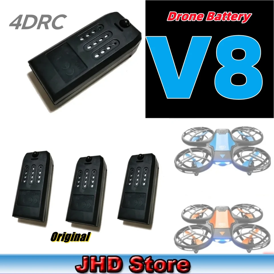 JHD Original V8 RC Aircraft Batéria 3,7 V 650 mAh pre 4DRC V8 QuadCopter/V8