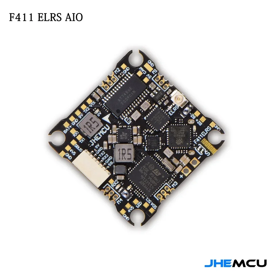 JHEMCU F411ELRS AIO Flight Controller OSD BLHeli_S 1-2S 12A 4in1 ESC ESC 2,4G M3,25,5X25,5 mm pre RC FPV Freestyle Drone